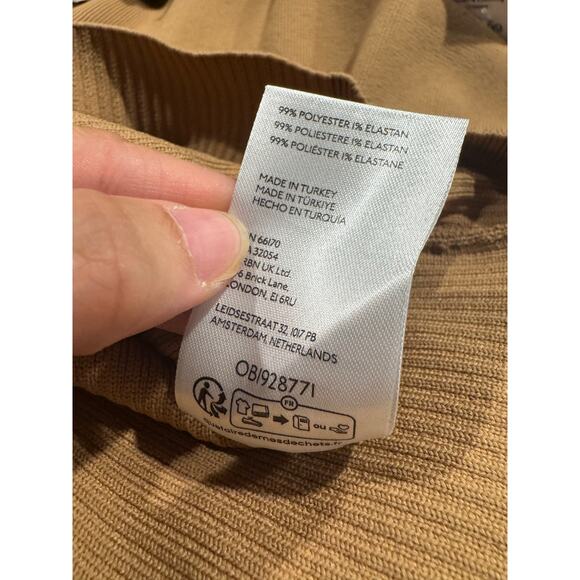 NWT Anthropologie Brown Mock Neck Short Sleeve Mini Dress Size LP - Picture 8 of 12